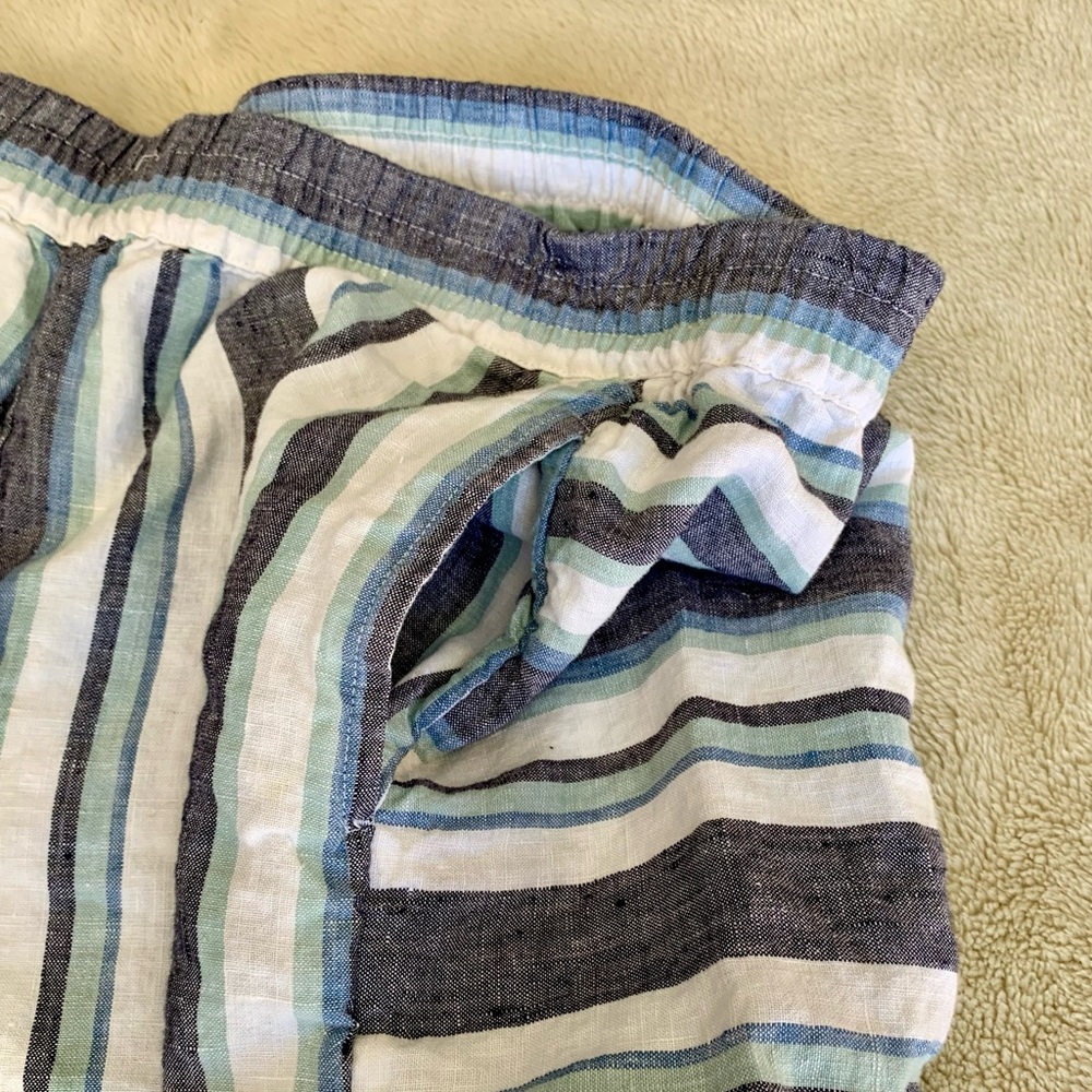 Coldwater Creek striped linen shorts PXL - Picture 2 of 6